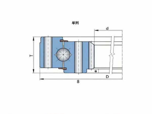 四角接触球回转支撑轴承-带内齿-特殊单列