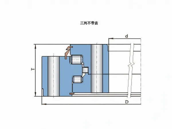特殊轴-径向滚子回转支撑轴承-三列不带齿